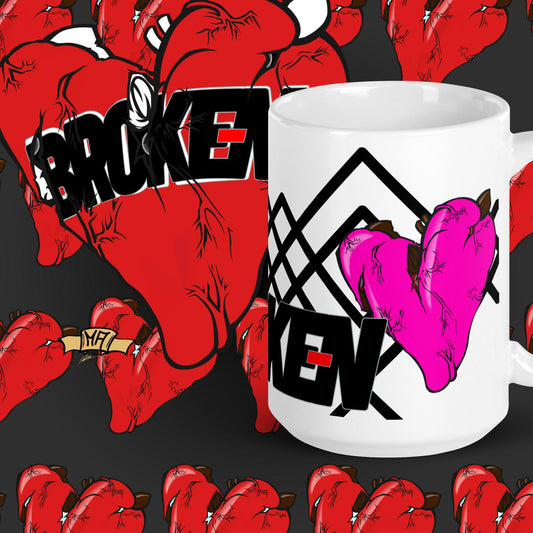 BrokenHearted by TheLowestoftheLows White Mug (Pink)