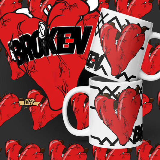 BrokenHearted by TheLowestoftheLows White Mug (Rust)